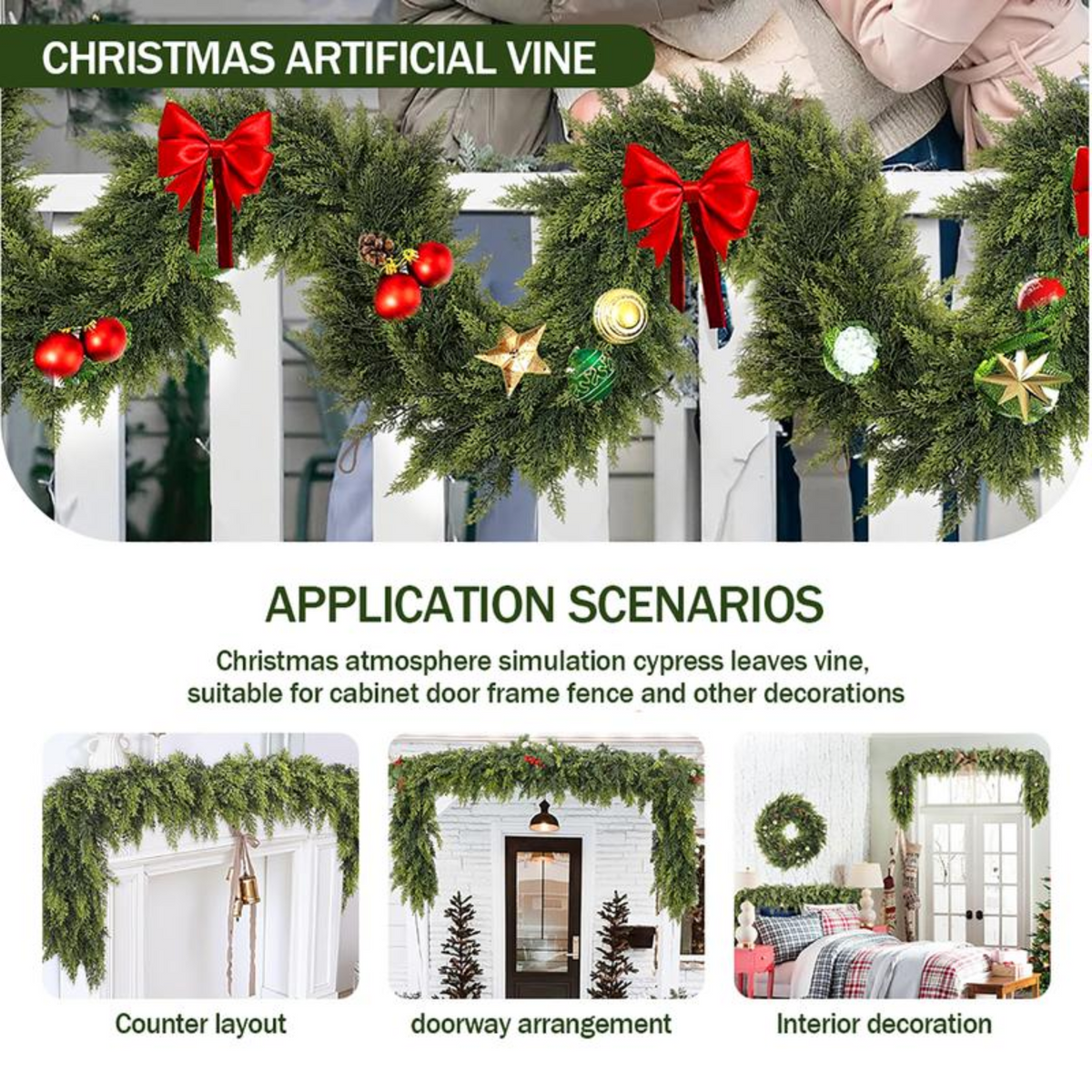Touch Design Artificial Cedar Garlands - Garland Christmas